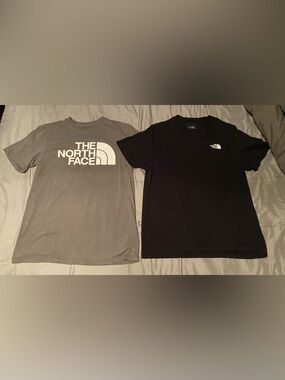 The North Face Men's Black & Gray with white Logo Short Sleeve Tees